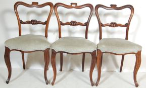 3 VICTORIAN LAMB OF MANCHESTER BALLOON BACK CHAIRS