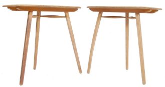 LUCIEN ERCOLANI - ERCOL. A PAIR OF RETRO VINTAGE ELM DINING TABLE EXTENDERS