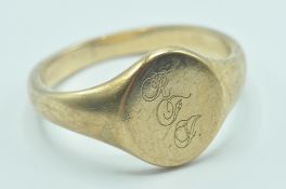 9CT GOLD BIRMINGHAM HALLMARKED GENTS SIGNET RING