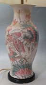 CHINESE FAMILLE ROSE PAIR OF TABLE LAMPS - LIGHTS