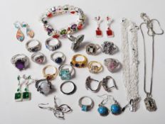 CONTEMPORARY WHITE METAL COSTUME JEWELLERY