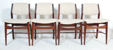 FOUR RETRO VINTAGE 20TH CENTURY DANISH INSPIRED TEAK WOOD DINING CHAIRS
