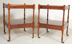 REGENCY REVIVAL PAIR OF INLAID SIDE / BEDSIDE TABLES