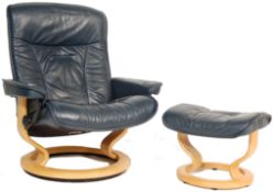 EKORNES - STRESSLESS - RETRO VINTAGE ARMCHAIR IN NAVY BLUE