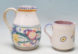 TWO 1920'S CARTER STABLER ADAMS POOLE POTTERY JUGS