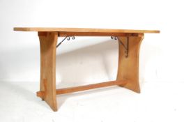 20TH CENTURY GOLDEN OAK REFECTORY SCULLERY DINING TABLE