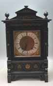 19TH CENTURY LENZKIRCH EBONISED MANTEL BRACKET CLOCK