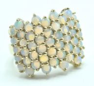 14CT GOLD AND OPAL CLUSTER RING