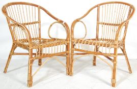 TWO 1980’S BAMBOO CHAIRS / BEDROOM CHAIRS IN THE MANNER OF FRNCO ALBINI