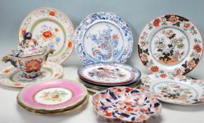 GROUP OF 19TH CENTURY VICTORIAN AND LATER CABINET PLATES