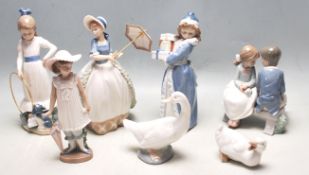 SIX RETRO NAO BY LLADRO CERAMIC FIGURINES