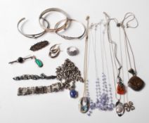 LARGE COLLECTION OF SILVER JEWELLERY