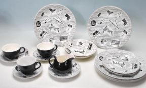 RETRO 1950S HOMEMAKER POTTERY DINNER SERVICE DESIGNED BY ENID SEENEY AND PRODUCED BY RIDGEWAY.