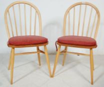 PAIR OF VINTAGE RETRO 20TH CENTURY ERCOL WINDSOR DINING CHAIRS