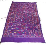 MID 20TH CENTURY VINTAGE SOUTH AMERICAN RUG DECORATED WITH TORTOISES, ALPACAS AND MORE.