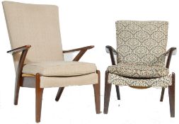 TWO RETRO VINTAGE PARKER KNOLL ARMCHAIRS - PK900/6