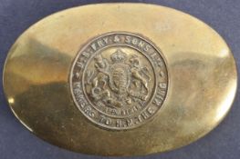 EARLY 20TH CENTURY BRASS TOBACCO TIN OF LOCAL INTEREST