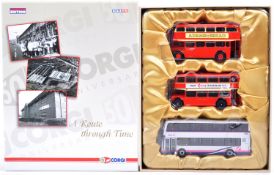 CORGI 1/76 A ROUTE THROUGH TIME 50TH ANNIVERSARY BUS SET