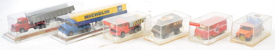 COLLECTION OF X6 MAJORETTE DIECAST MODEL TRUCKS