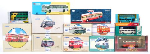 LARGE COLLECTION OF ASSORTED CORGI DIECAST MODEL BUSES