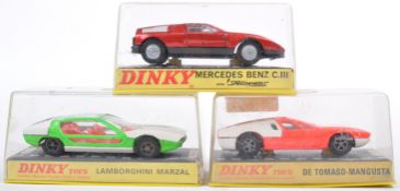 COLLECTION OF X3 VINTAGE DINKY TOYS DIECAST SPORTS CARS