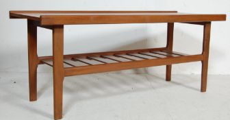 1970’S TEAK WOOD COFFEE TABLE WITH MAGAZINE RACK UNDERNEATH