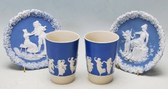 PAIR OF ANTIQUE EARLY 20TH CENTURY COPELAND SPODE DANCING HOURS BEAKERS