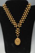VICTORIAN ANTIQUE GILT COLLAR LOCKET NECKLACE