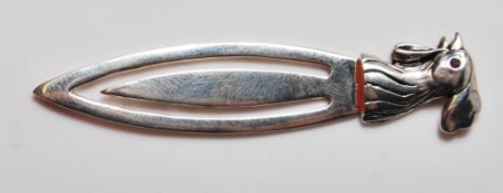 SILVER COCKEREL TOPPED BOOKMARK