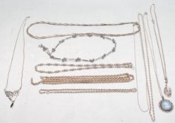 GROUP OF MIXED 20TH CENTURY NECKLACES