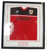 FOOTBALL - BRISTOL CITY SQUAD AUTOGRAPHED ADIDAS FRAMED SHIRT