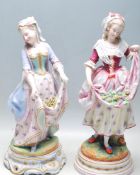 TWO ANTIQUE BISQUE PORCELAIN FIGURINES