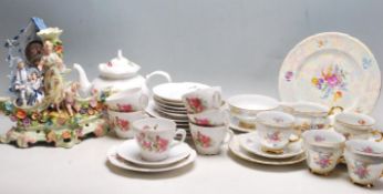 TWO VINTAGE LATE 20TH CENTURY FLORAL CHINA TEA SETS