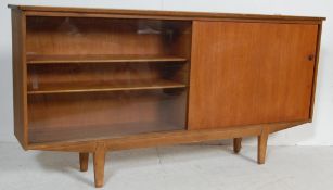 VINTAGE RETRO 1950’S TEAK WOOD BOOKCASE WITH SLIDING DOORS