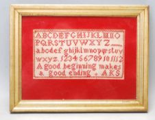VICTORIAN ANTIQUE ALPHABET SAMPLER