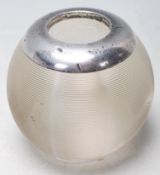 LARGE EDWARDIAN 1906 SILVER AND GLASS TABLE MATCH STRIKER / VESTA HOLDER