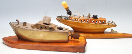 TWO VINTAGE RETRO 20TH CENTURY DESK LAMP IN A SHAPE OF A BOAT