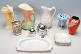 A COLLECTION OF ART DECO CERAMICS TO INLUDE, WADE HEATH AND SYLVAC.