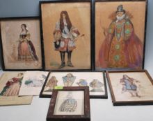 GROUP OF ANTIQUE COSTUME RELATED PICTURES