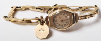 MID CENTURY ROTARY 9CT GOLD LADIES COCKTAIL WATCH