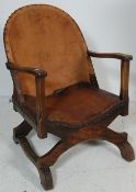 EARLY 20TH CENTURY OAK SAVONAROLA CHAIR