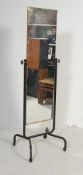 VINTAGE RETRO 20TH CENTURY CHEVAL MIRROR WITH METAL FRAME