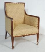 EARLY 20TH CENTURY MAHOGANY SHOW WOOD FRAME EDWARDIAN SALON CHAIR