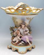 ANTIQUE PORCELAIN AND BISQUE FIGURINE VASE