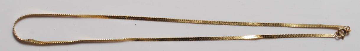 9CT GOLD HALLMARKED BRAID CHAIN NECKLACE.