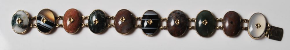 ANTIQUE VICTORIAN AGATE PANEL BRACELET