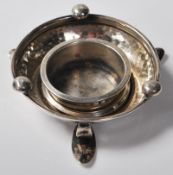 1920'S SILVER HALLMARKED HAMMERED ASHTRAY