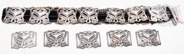 ANTIQUE ART NOUVEAU SILVER PANEL BROOCH