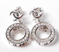 CHANEL STYLE .925 SILVER EARRINGS