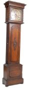 19TH CENTURY GEORGE III OAK AND BRASS FACED LONGCASE CLOCK
